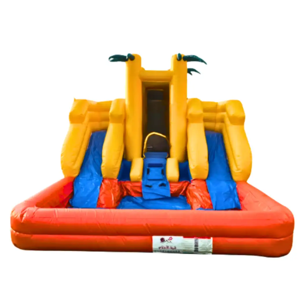 Jumping with a water slide