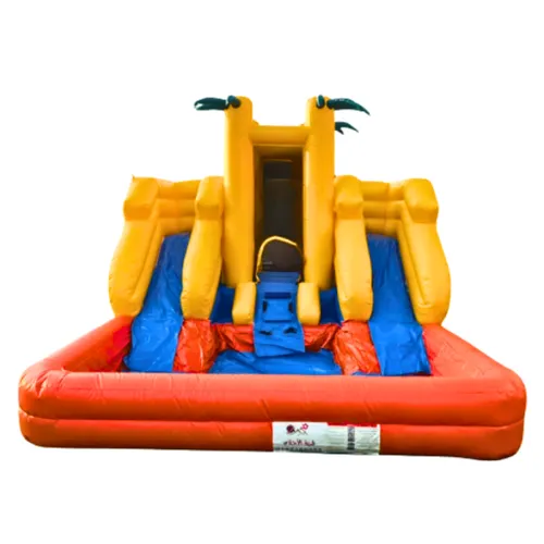 Jumping with a water slide