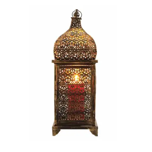 مصباح المدينة البني | تصميم أنيقDSQMM | أبعاد 20.5 × 20.5 × 57 سم | إضاءة ديكور مثالية