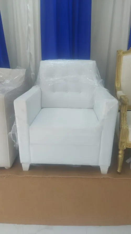 Luxury White Leather Sofa Chair