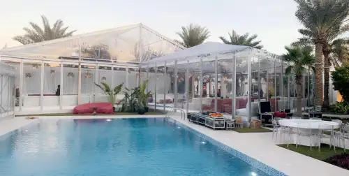 Aluminum Tents for Rent by Square Meter with Additional Services