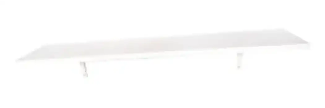 رف حائط أبيض 120×28 سم مع حوامل L معدنية | Jarpen Shelf للإيجار 