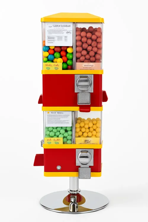 Classic Gumball Vending Machine – 3 Transparent Compartments