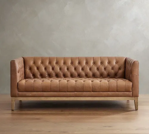 Edgewood Leather Sofa – Premium Rental Piece