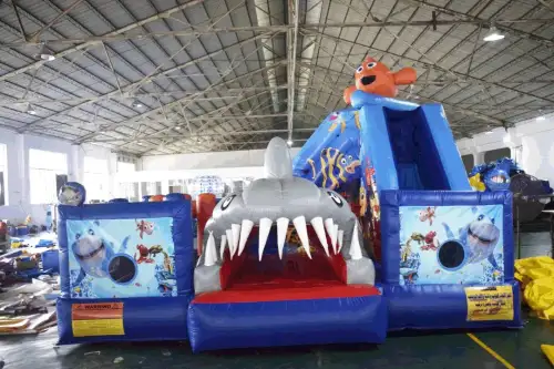 Shark Maze Trampoline with Slide for Exciting Challenges 21
