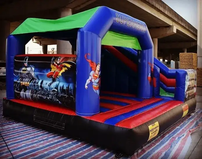 Superman Trampoline with Slide for Action Activities 25