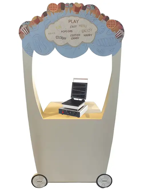 Loly Waffle Station with Wooden Setup & Barriers – 0326 | Premium Waffle Station for Parties & Events